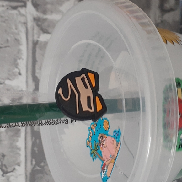 Bad Bunny 16 oz Starbucks cold cup w/ SB green straw & BB crocs charm. - Picture 7 of 7